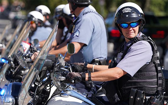 Officer on motorcycle